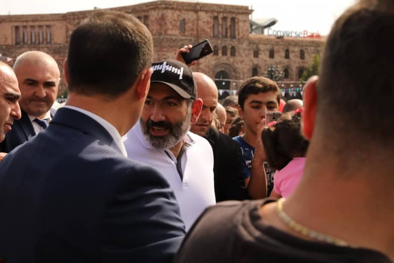 Nikol Pashinyan in Republic Square Nikol Pashinyan in Republic Square