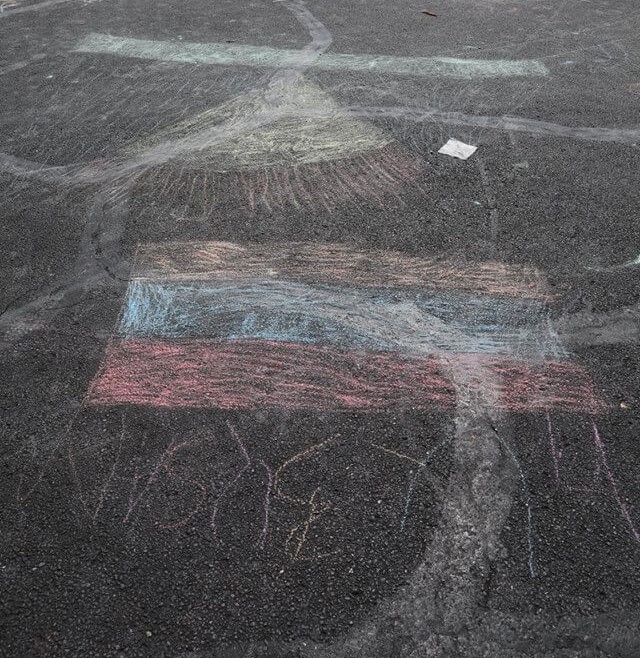 Chalk drawings at Republic Square Chalk drawings at Republic Square